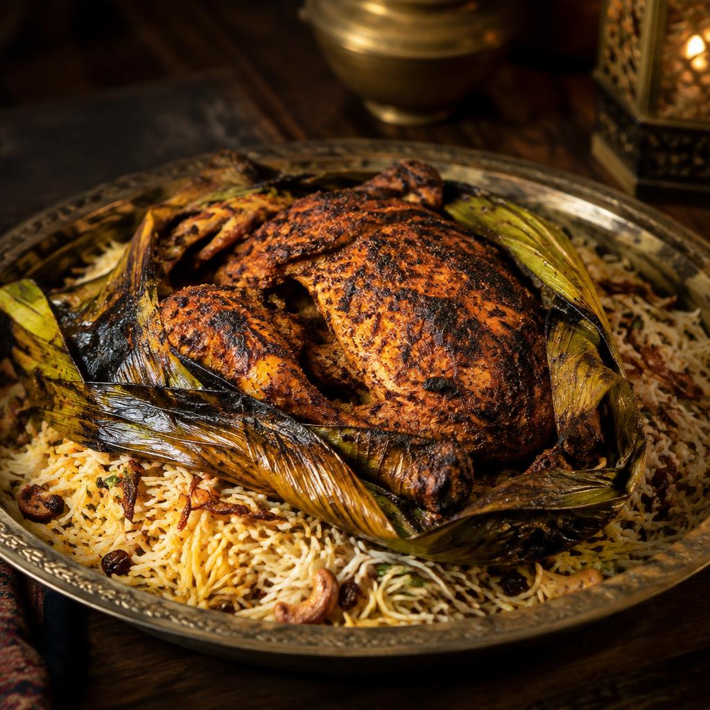 Sulthan Special Mandhi Chicken Polliched at Sulthan Kuzhi Mandhi